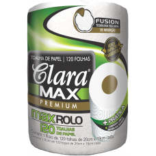 PAPEL TOALHA ROLO 01X120 CLARA MAX PREMIUM ALTA ABSORÇÃO -2545