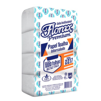 PAPEL TOALHA INTERFOLHA CELULOSE C/1000fls 22X19 FLORAX PREMIUM-2217