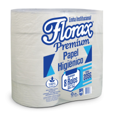 PAPEL HIGIÊNICO CELULOSE 8X500MT FLORAX PREMIUM- 2056