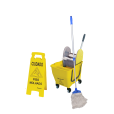 KIT 1 BALDE DOBLÔ 30 LTS COMPLETO AMARELO